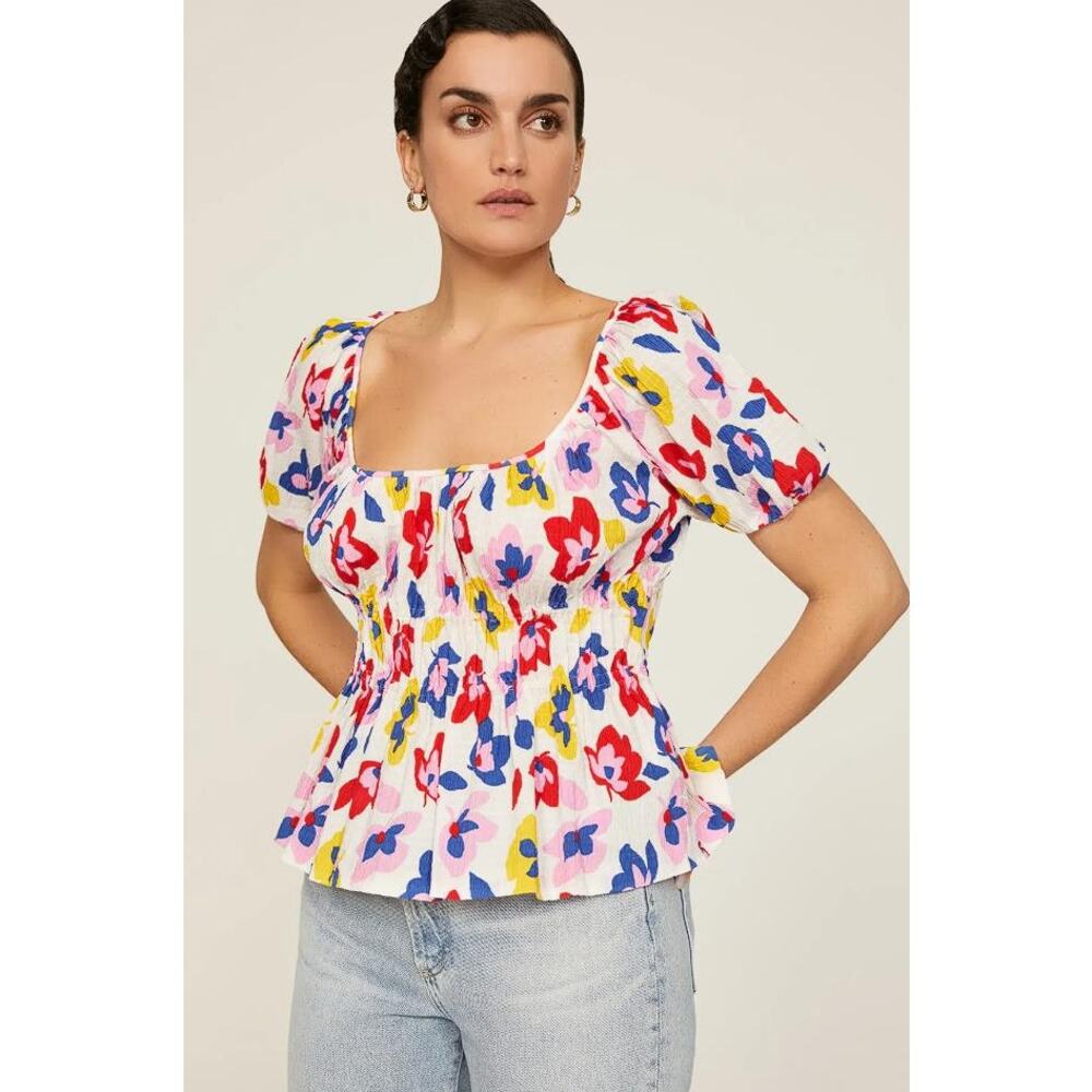 KATE SPADE Women's Summer Flowers Riviera Top Size L